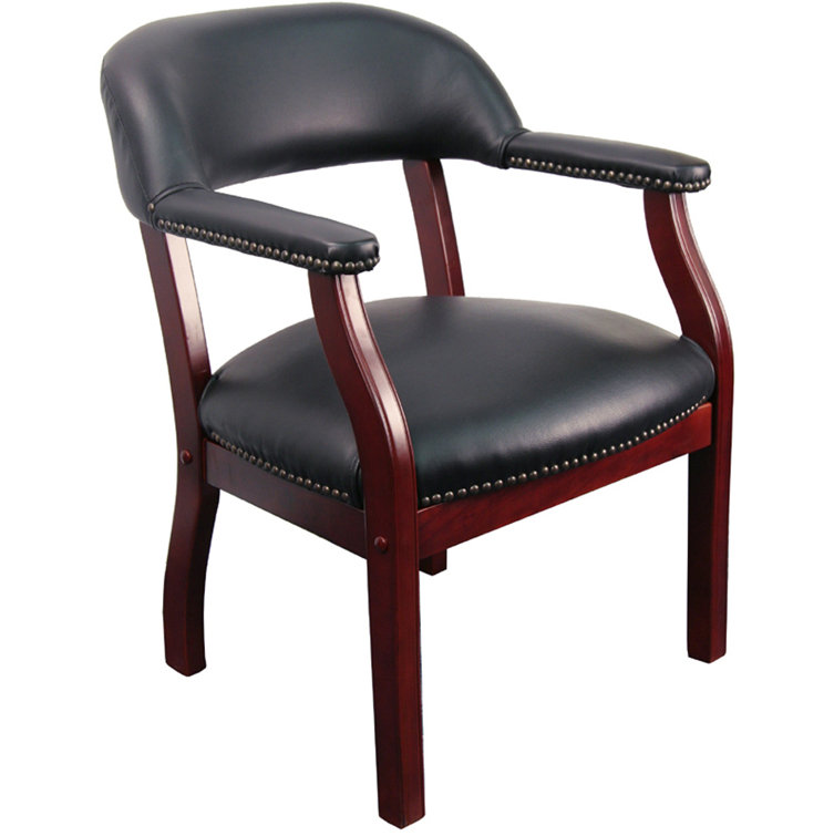 Winston Porter Eurytus 24" W Wood Seat Waiting Room Chair with Wood